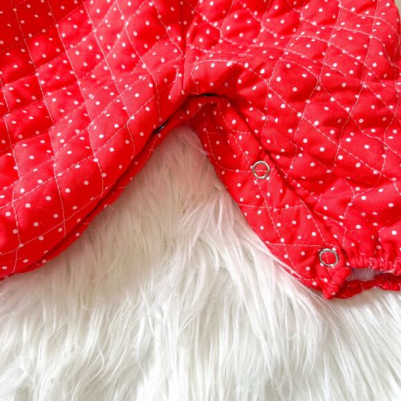 Vintage Quilted Baby Romper Jumper Red - Picture 6 of 6
